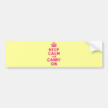 Keep Calm And Carry On Hot Pink Best Price Bumper Sticker