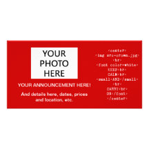 Keep Calm and Carry On html (in any colour) Custom Photo Card