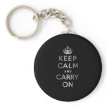 Keep Calm And Carry On Keychains