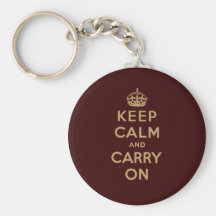 Keep Calm And Carry On Keychains