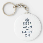 Keep Calm And Carry On Keychains