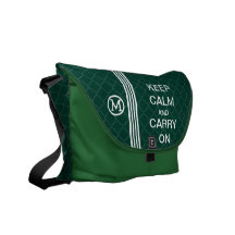 KEEP CALM AND CARRY ON Monogram Racing Stripe Messenger Bags