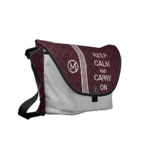 KEEP CALM AND CARRY ON Monogram Racing Stripe Messenger Bags