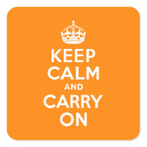 Keep Calm and Carry On Orange Sticker
