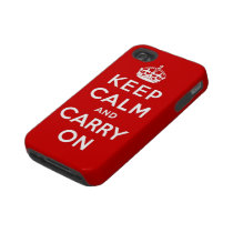 keep calm and carry on Original Iphone 4 Tough Case