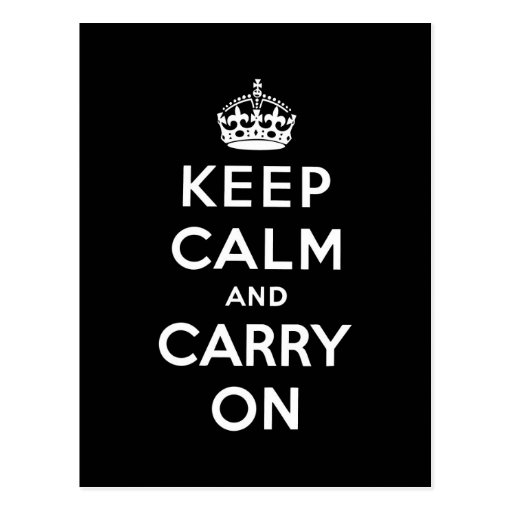 keep calm and carry on Original Post Card