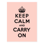 keep calm and carry on Original Postcard