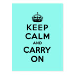 keep calm and carry on Original Postcard