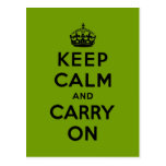 keep calm and carry on Original Postcards
