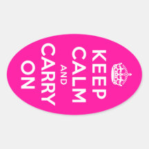 Keep Calm and Carry On Oval Sticker