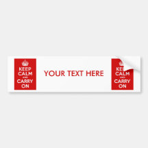Keep Calm and Carry On ~ Personalized Bumper Sticker