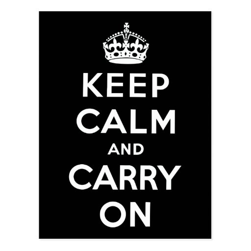 Keep Calm And Carry On Post Cards