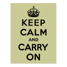 Keep Calm And Carry On Post Cards