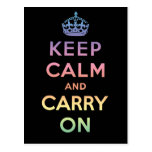 Keep Calm And Carry On Post Cards