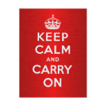 Keep Calm And Carry On Postcards