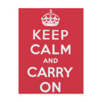 Keep Calm And Carry On Post Card