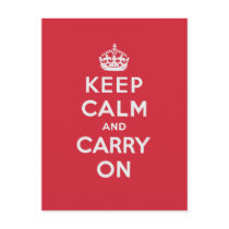 Keep Calm And Carry On Post Card