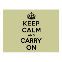 Keep Calm And Carry On Postcard