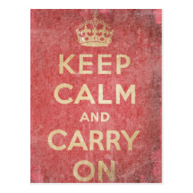 Keep Calm And Carry On Postcard