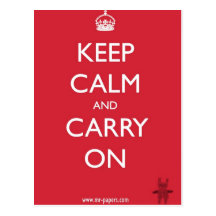 Keep Calm and Carry On Postcard