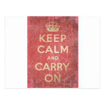 Keep Calm And Carry On Postcards
