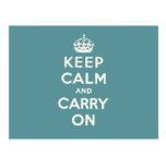 Keep Calm And Carry On Postcards