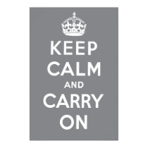 Keep Calm and Carry On Poster - Grey posters