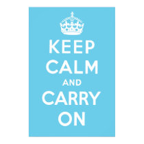 Keep Calm and Carry On Poster - Light Blue posters