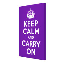 Keep Calm and Carry On Purple Wrapped Canvas canvas prints