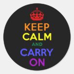 Keep Calm and Carry On Rainbow Sticker