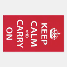 Keep Calm and Carry On Rectangular Sticker