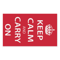Keep Calm And Carry On Rectangular Stickers
