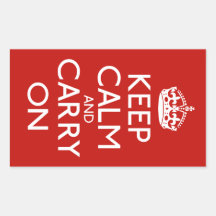Keep Calm And Carry On Rectangular Stickers