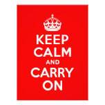 Keep Calm and Carry On Red Invitations