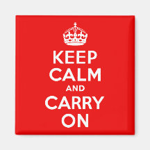 Keep Calm and Carry On Red Magnets
