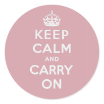Keep Calm And Carry On Round Sticker