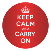 Keep Calm And Carry On Round Sticker
