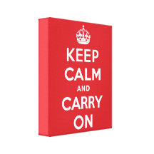 Keep Calm And Carry On Stretched Canvas Prints