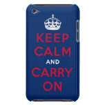 keep calm and carry on usa colour iPod Case-Mate case