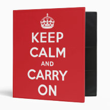 Keep Calm And Carry On Vinyl Binder