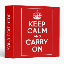 Keep Calm And Carry On Vinyl Binders
