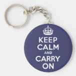Keep Calm And Carry On. White. Best Price! Keychains
