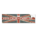 Keep Calm and Carry On with UK Flag Bumper Stickers