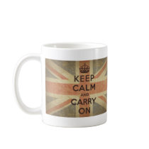 Keep Calm and Carry On with UK  Flag Coffee Mugs