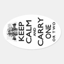 Keep Calm and Carry One Oval Sticker