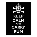 Keep Calm and Carry Rum postcards