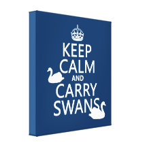 Keep Calm and Carry Swans - all colours Gallery Wrap Canvas