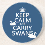 Keep Calm and Carry Swans - all colours Coasters
