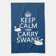 Keep Calm and Carry Swans - all colours Towels