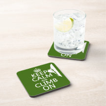 Keep Calm and Climb On (customizable colour) Coaster